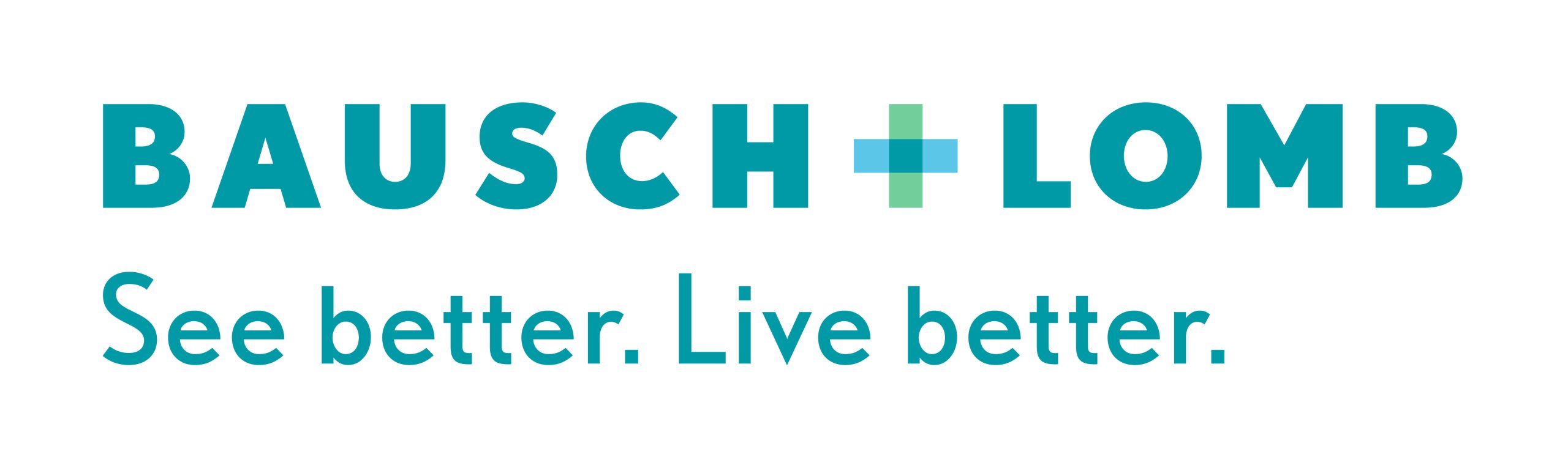 The image features the logo of Bausch + Lomb with the text See better. Live better. in teal on a white background.